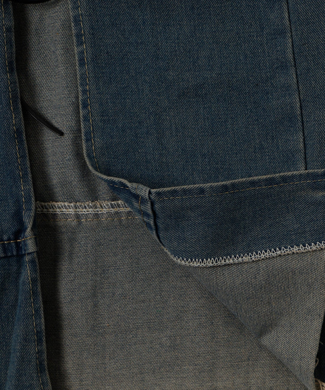 レースアップデニムロングスカート