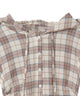 シャーリングリネンフードチェックシャツ