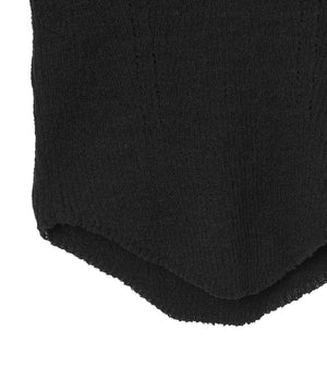 フレンチスリーブネックリブニット