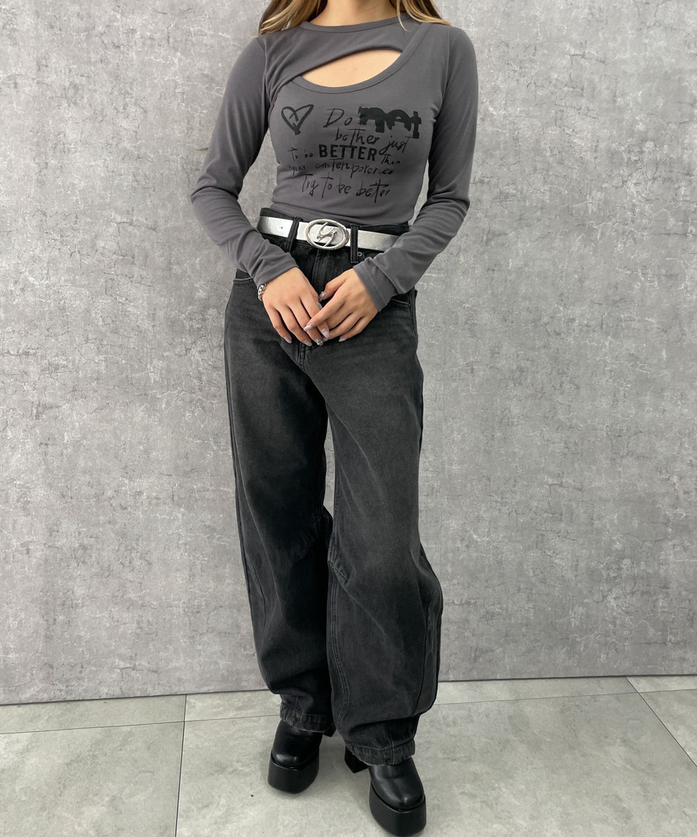 グレー 　モデル:154cm F着用