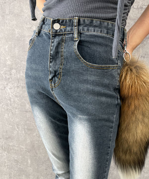 デニム中濃色　モデル:154cm M着用