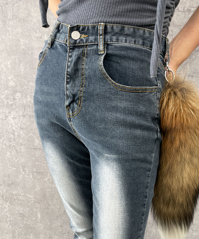 デニム中濃色　モデル:154cm M着用