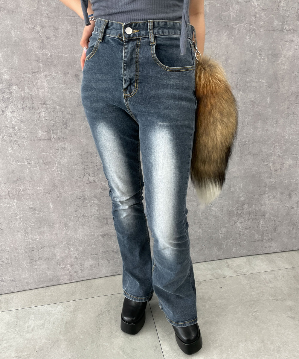 デニム中濃色　モデル:154cm M着用