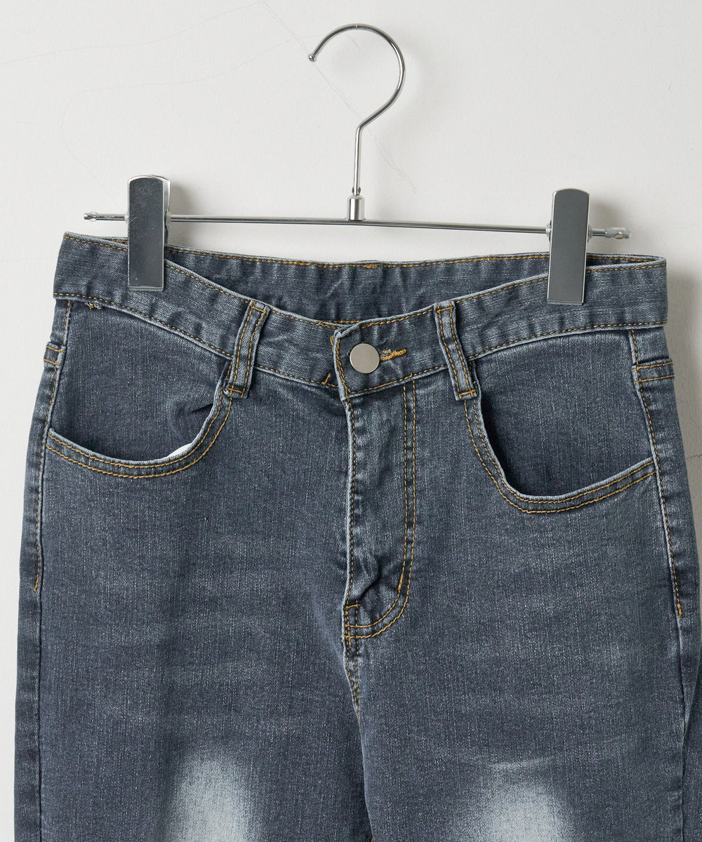 デニム中濃色　モデル:154cm M着用