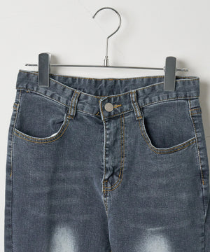 デニム中濃色　モデル:154cm M着用