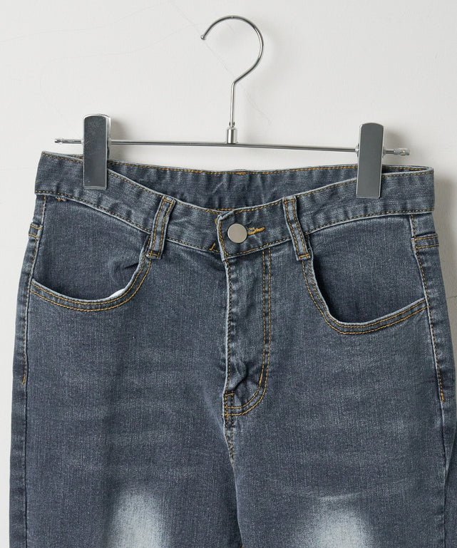 デニム中濃色　モデル:154cm M着用