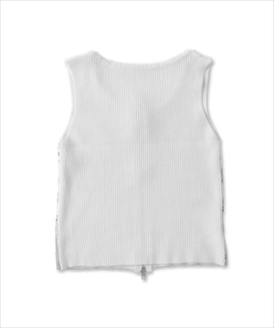 Wジップロゴプリントタンク