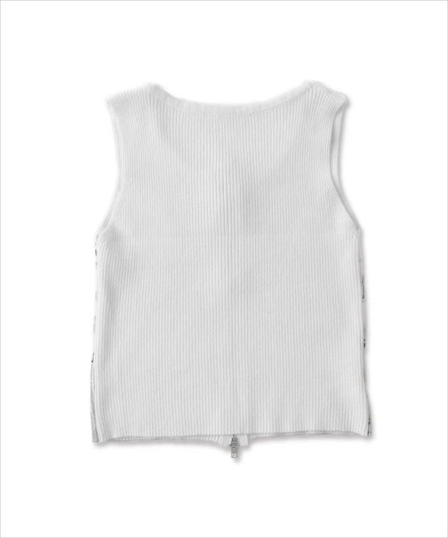 Wジップロゴプリントタンク