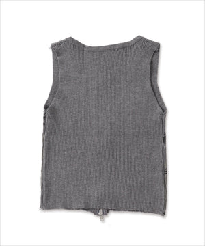 Wジップロゴプリントタンク