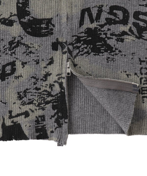 Wジップロゴプリントタンク