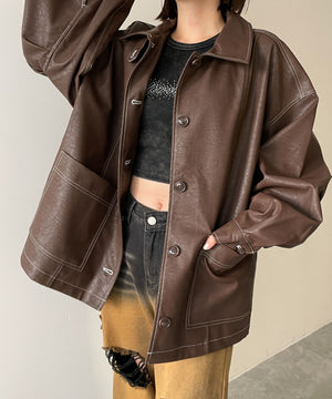 ブラウン　モデル:155cm F着用