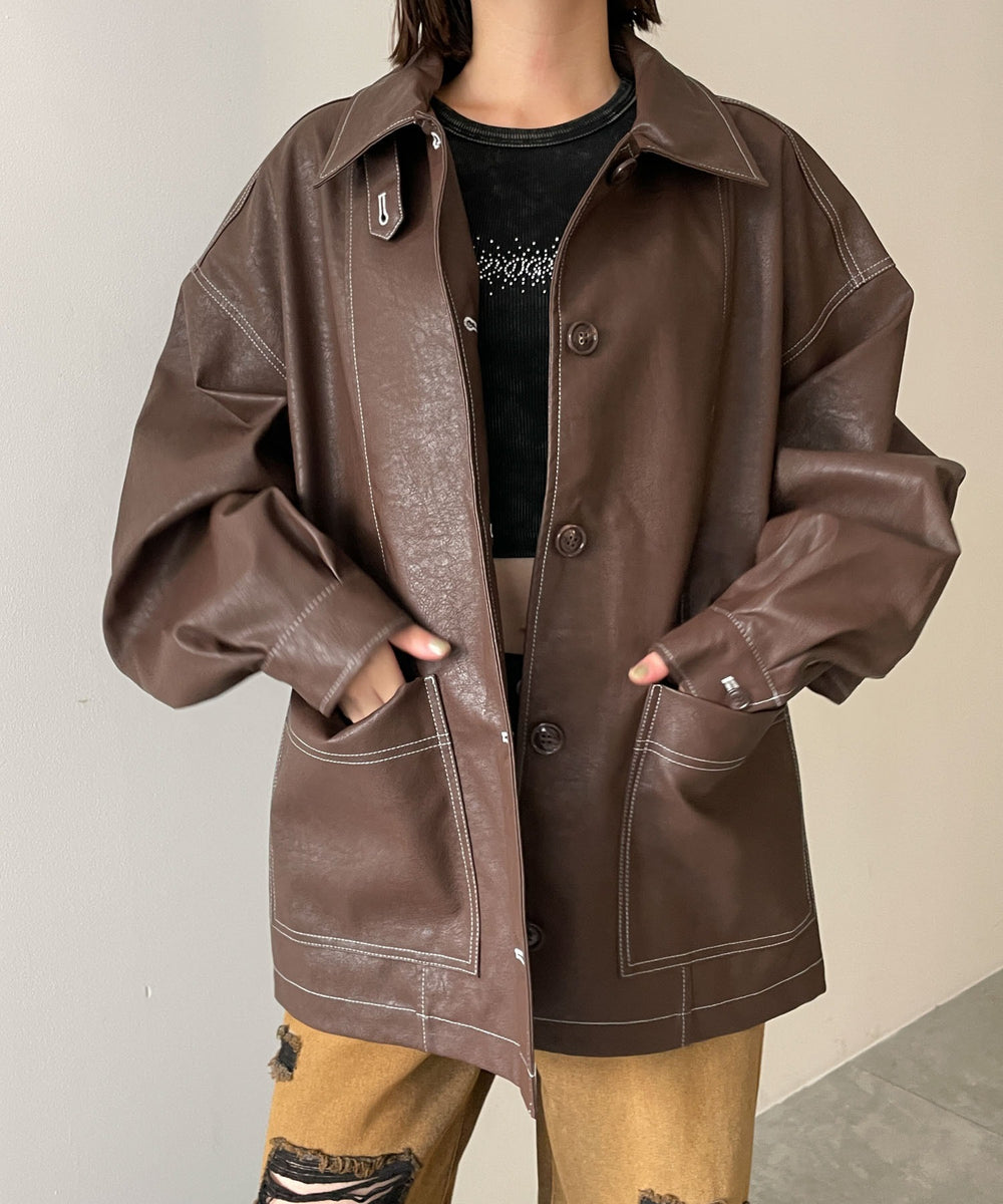 ブラウン　モデル:155cm F着用