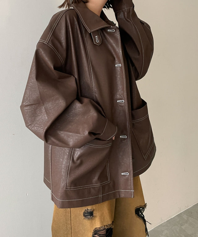 ブラウン　モデル:155cm F着用