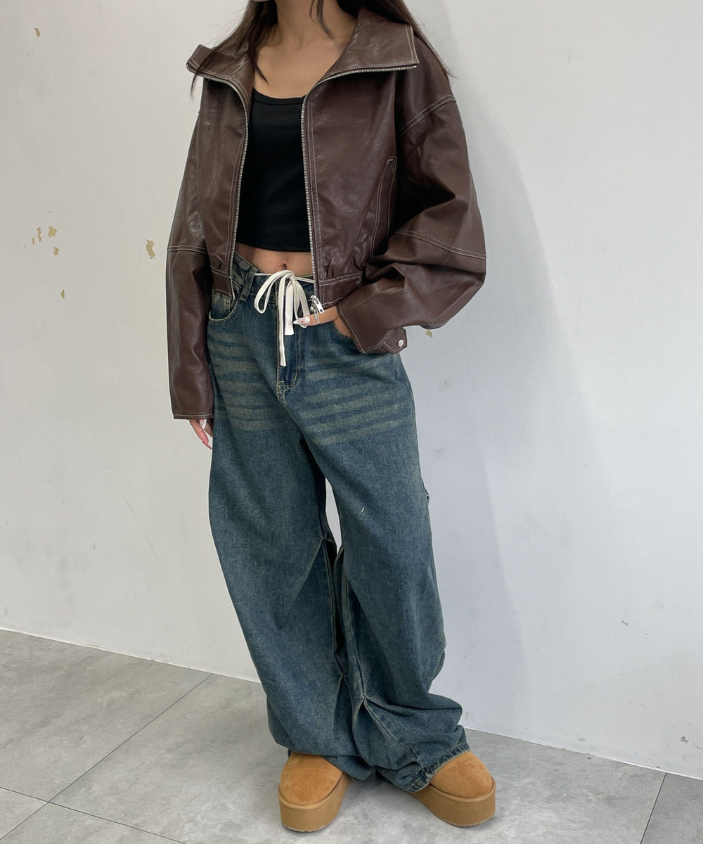 ブラウン　モデル:155cm F着用