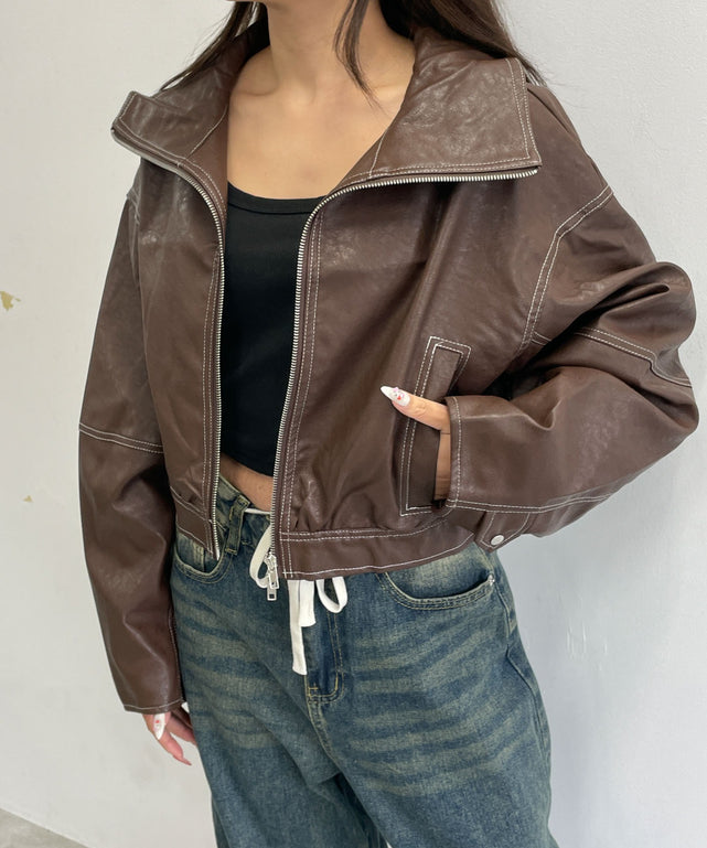 ブラウン　モデル:155cm F着用