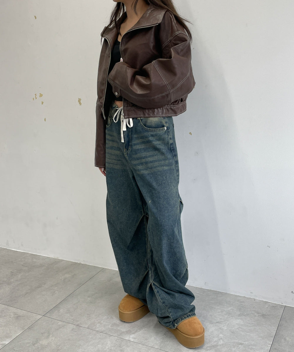 ブラウン　モデル:155cm F着用