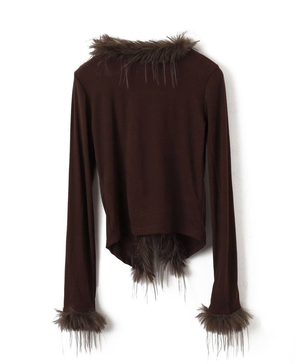 Fファーリボンカーデ