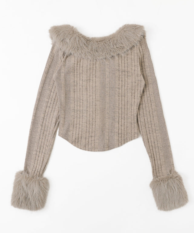 フロントフックFファーカーデ