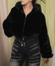 フードFファーブルゾン/ブラック モデル：155cm F着用