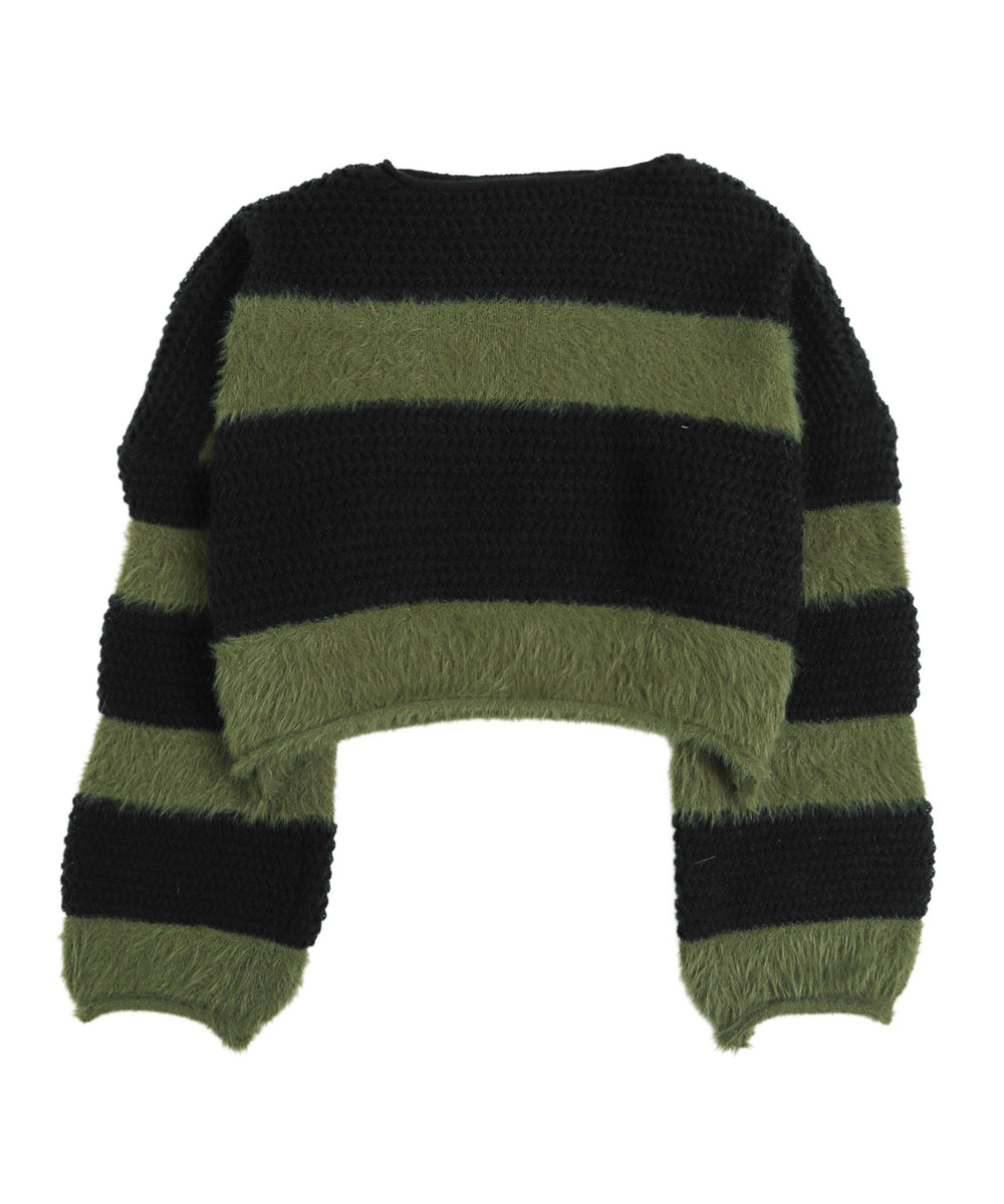 マテリアルシャギークロップドニット