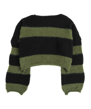 マテリアルシャギークロップドニット