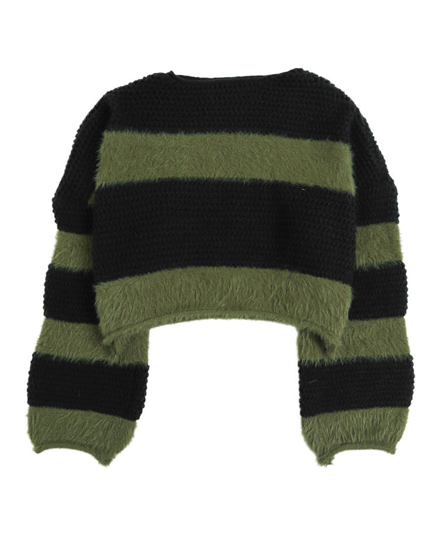 マテリアルシャギークロップドニット