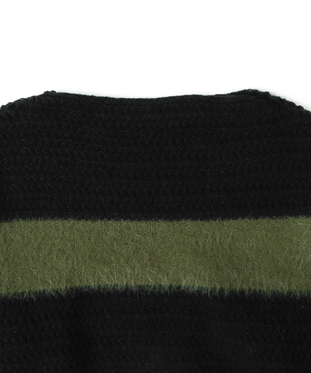 マテリアルシャギークロップドニット