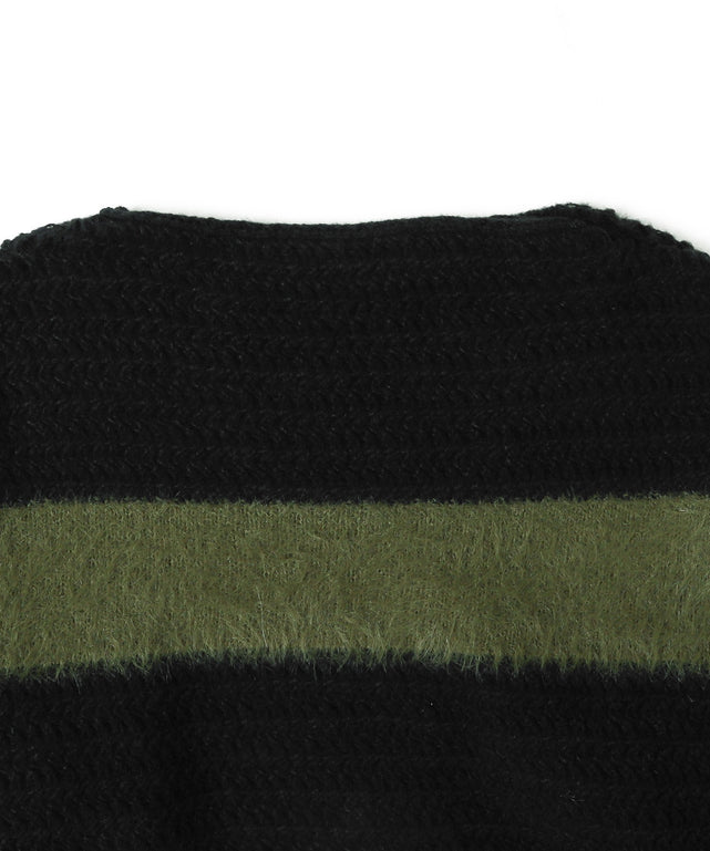 マテリアルシャギークロップドニット