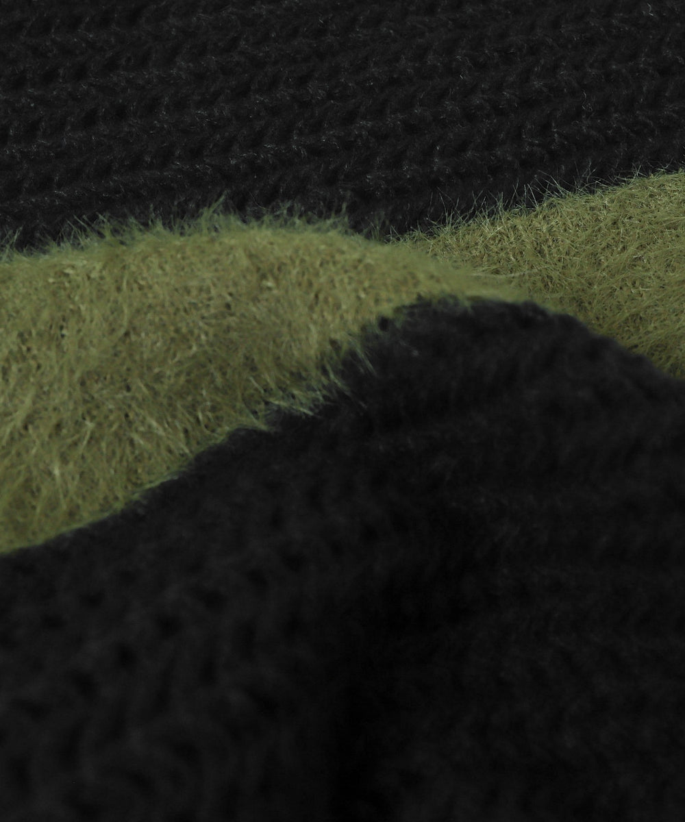 マテリアルシャギークロップドニット