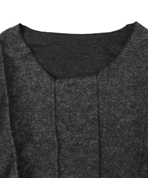 チョーカー付きカーブヘムトップ