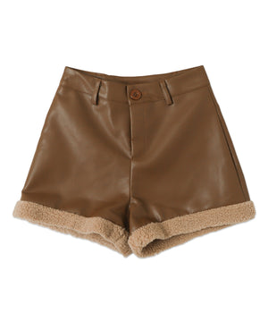 合皮ボアショートパンツ