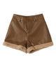 合皮ボアショートパンツ