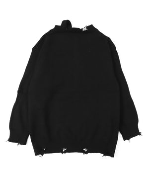 バタフライダメージワンショルダーニット