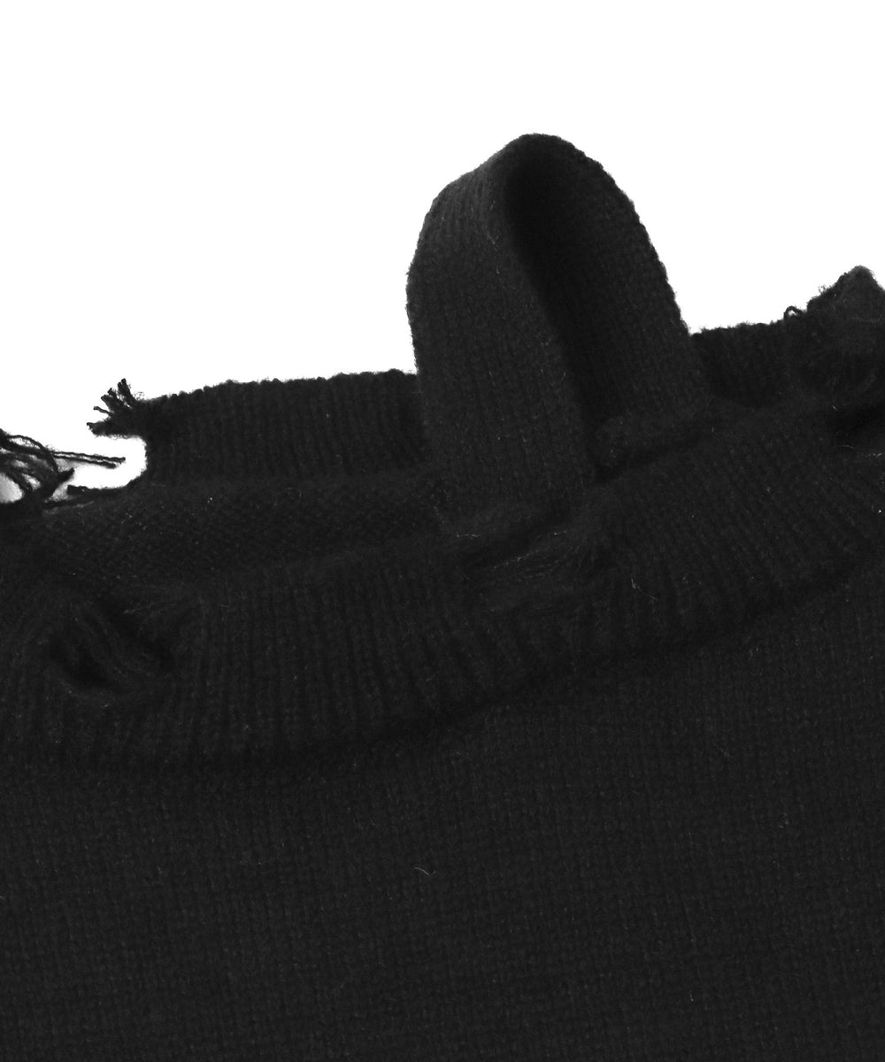 バタフライダメージワンショルダーニット