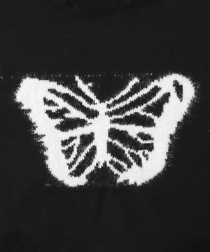 バタフライダメージワンショルダーニット