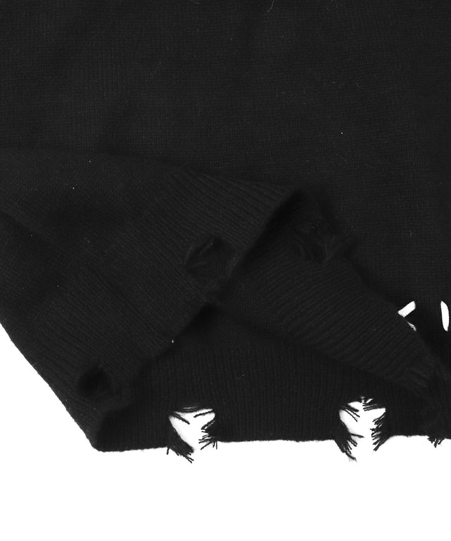 バタフライダメージワンショルダーニット