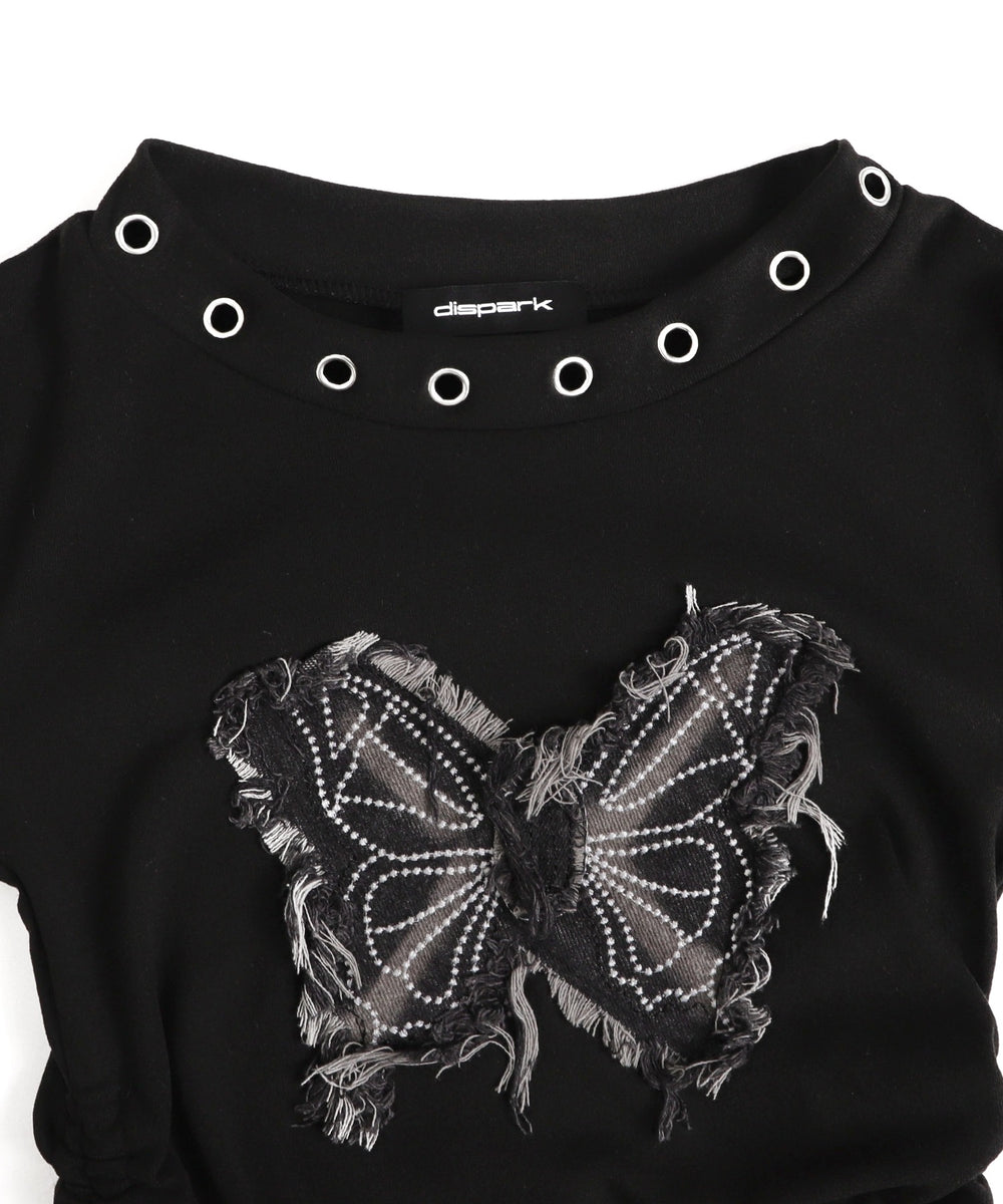 ハトメネックバタフライトップス