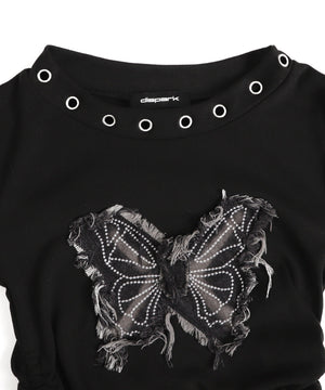 ハトメネックバタフライトップス