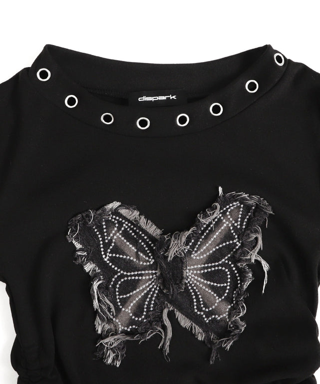 ハトメネックバタフライトップス