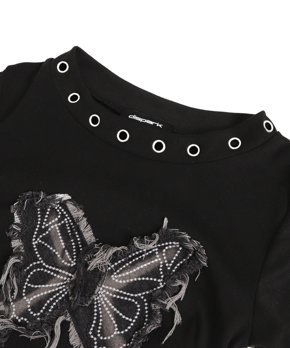 ハトメネックバタフライトップス