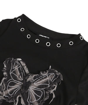 ハトメネックバタフライトップス