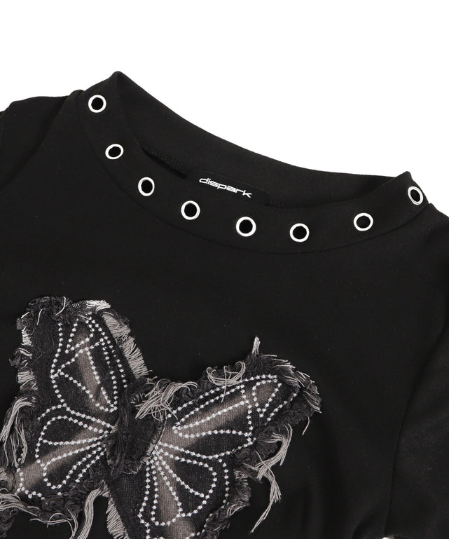 ハトメネックバタフライトップス