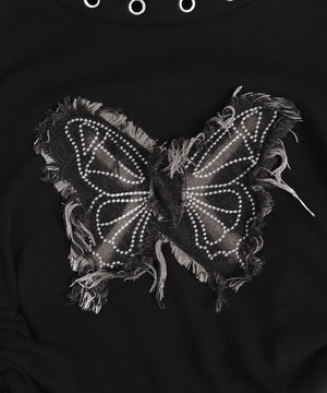 ハトメネックバタフライトップス