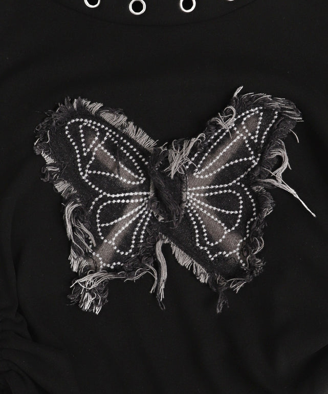 ハトメネックバタフライトップス