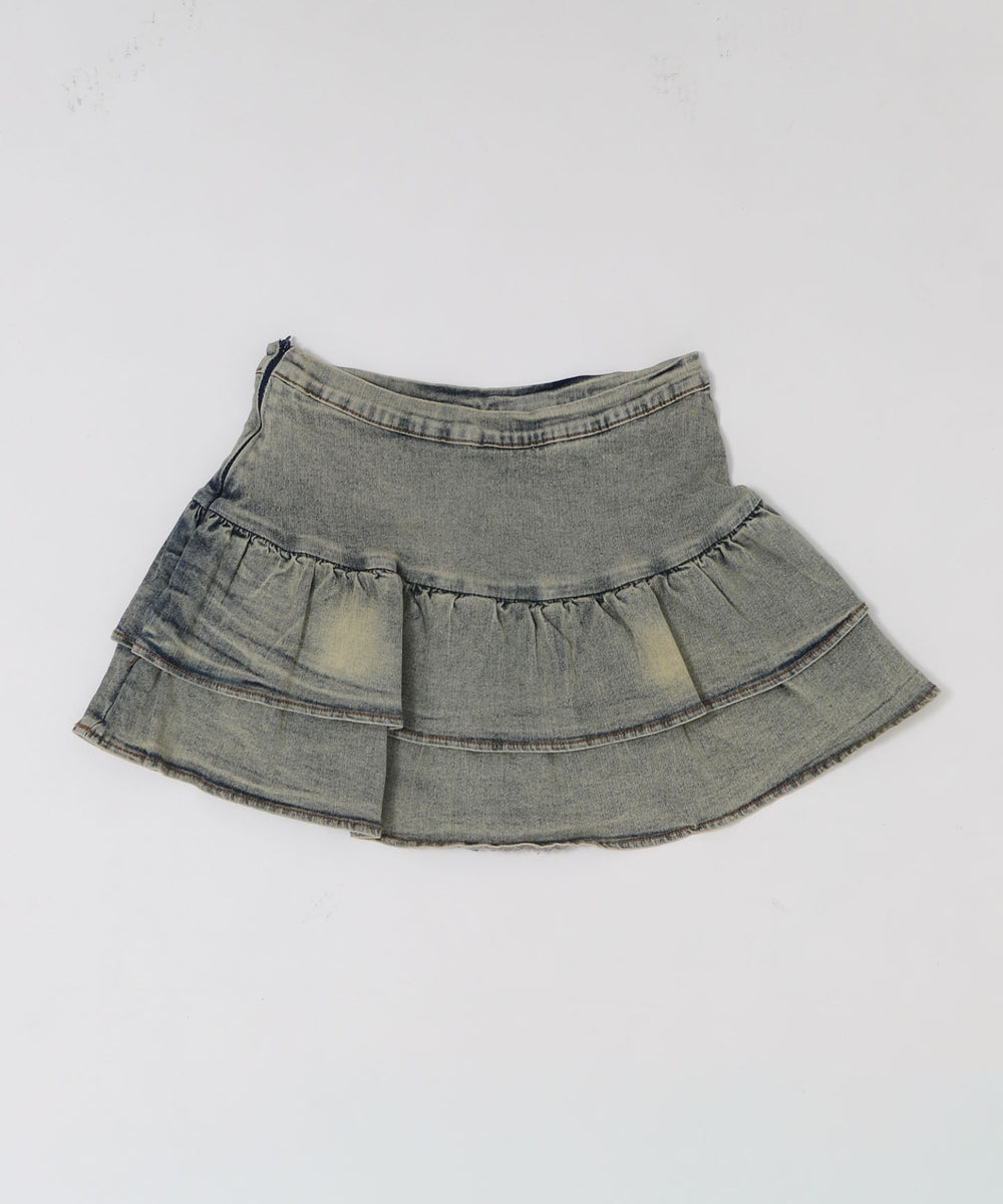 レースアップティアードミニスカパン