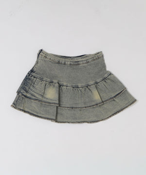 レースアップティアードミニスカパン