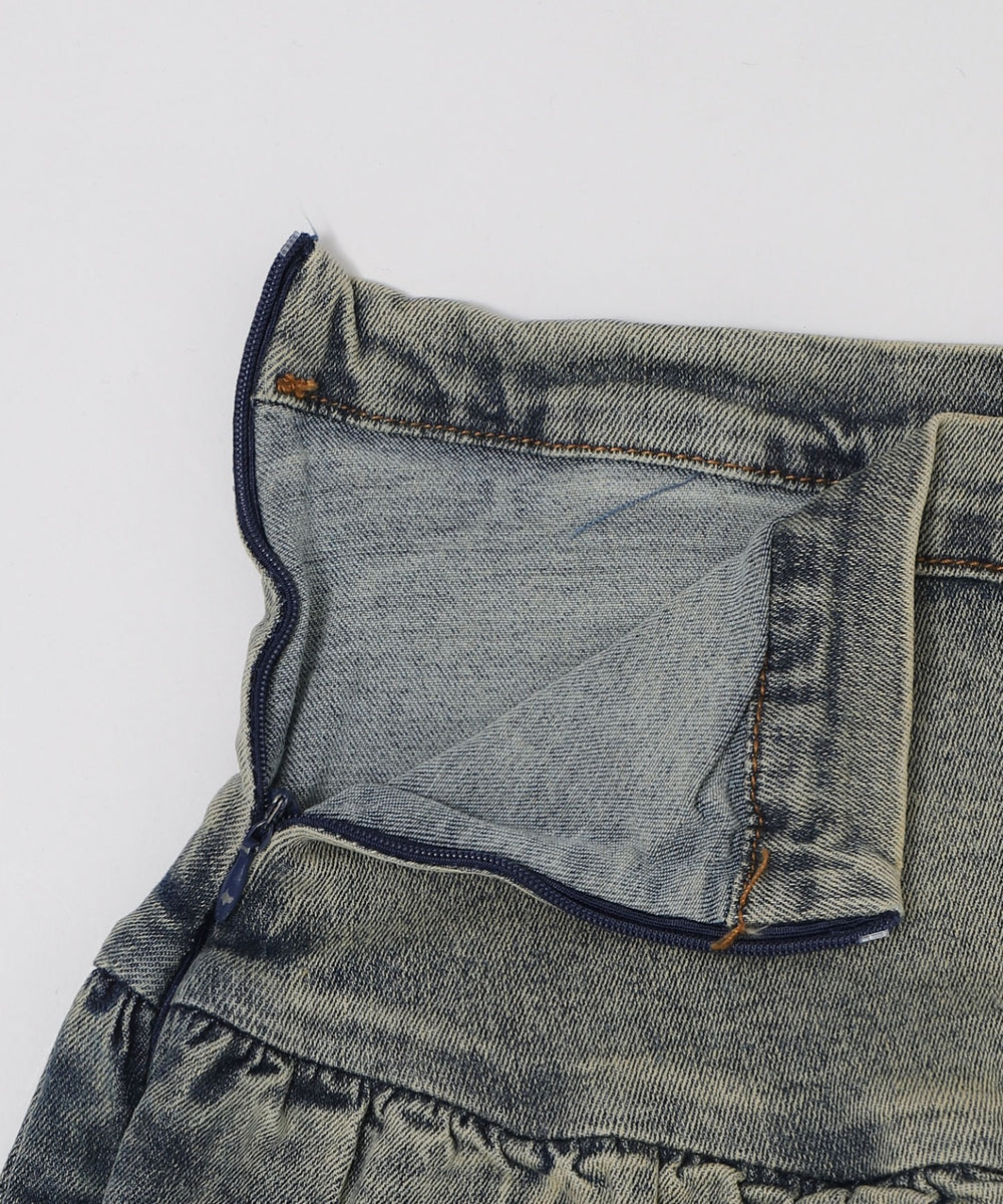 レースアップティアードミニスカパン