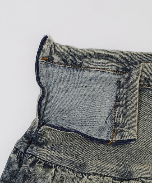 レースアップティアードミニスカパン