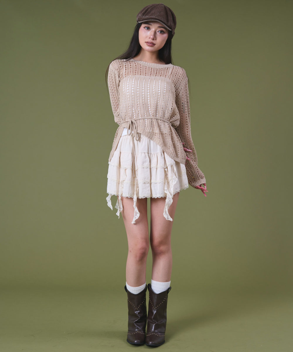 ベージュ モデル：163cm F着用