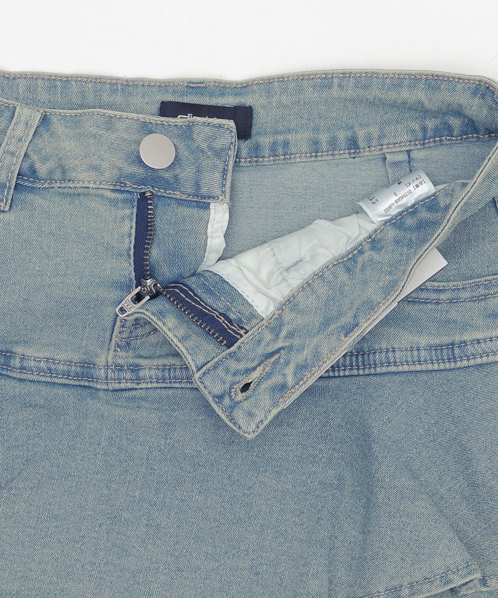 ティアードデニムミニスカパン